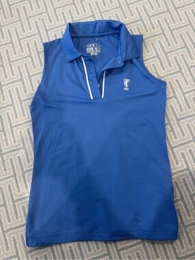 Garb Blue Polo golf Shirt with White Trim